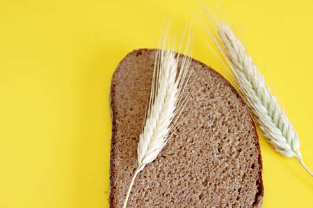 Black rye bread spikes ryeの写真素材