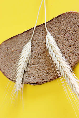 Black rye bread spikes ryeの写真素材