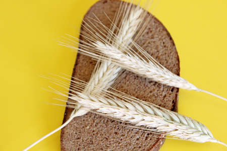 Black rye bread spikes ryeの写真素材