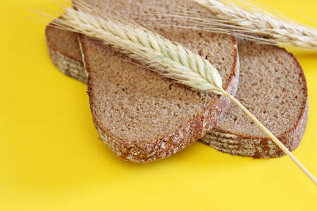 Black rye bread spikes ryeの写真素材