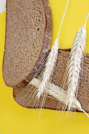 Black rye bread spikes ryeの写真素材