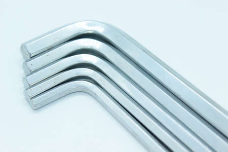 Steel hexagons are located on a white background