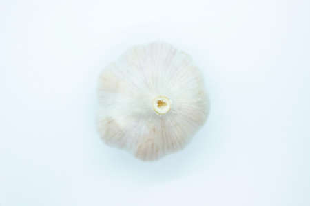 Head of garlic located on a white background