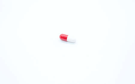 tablets, capsules, vitamins, located on a white backgroundの写真素材