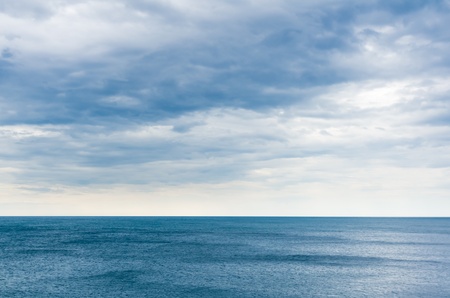 View of an open sea with a cloud in Crimea, Ukraineの写真素材