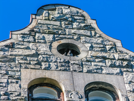 Closeup of old building in Vyborg, Russiaの写真素材