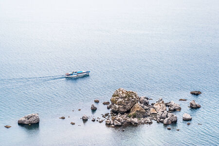 Ship sail on the sea the Black Sea, Crimea, Ukraineの写真素材
