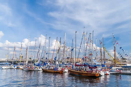 Sailboats on regatta in Saint-Petersburg, Russiaのeditorial素材