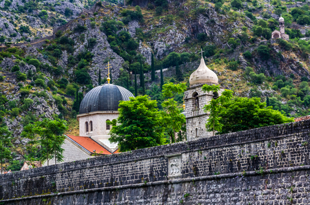 View on Church in Kotor fortress, Montenegroの写真素材