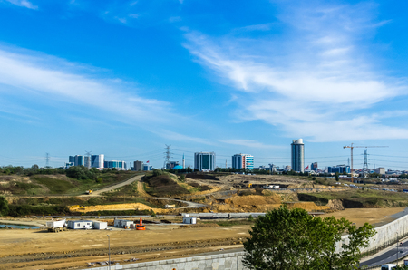 View on skyscrapers and the city in Istanbul, Turkeyの写真素材