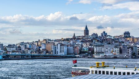 ISTANBUL TURKEY  SEPTEMBER 23: View on Bosphorus and city on September 23 2014 in Istanbul Turkeyのeditorial素材