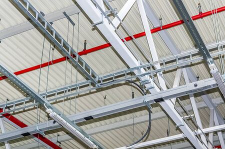 Pipes and other engineering services in industrial building