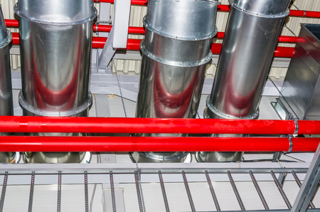 Pipes and other engineering services in industrial building
