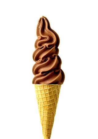 Chocolate flavour ice cream cone