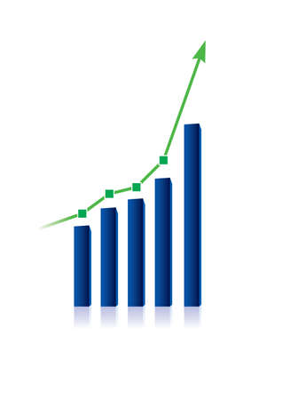 Illustration of growing bull trend chart on white backgroundのイラスト素材