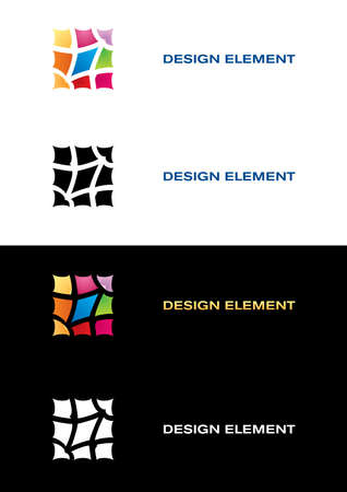Logo templates. Color tile. Black and white backgrounds.のイラスト素材