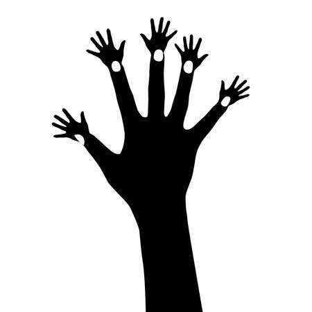 illustration of abstract hand treeのイラスト素材
