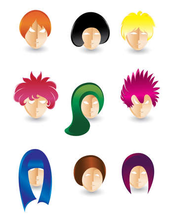 Set of hair stylingのイラスト素材
