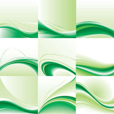 Abstract background set. Green design.のイラスト素材