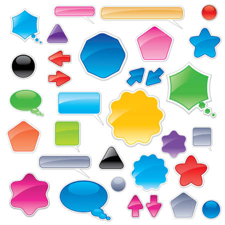 Collection of color web elements. Perfect for adding your own text or icons.のイラスト素材