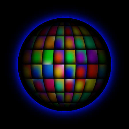 Sphere abstract bright colorful background for design. Black release.のイラスト素材