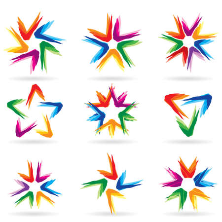 Set of different stars icons for your design. White releases #11.のイラスト素材