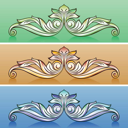 Vintage pattern for design. Vector illustration set.のイラスト素材