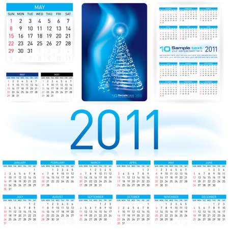illustration. Informal Style 2011 Calendar Template.のイラスト素材