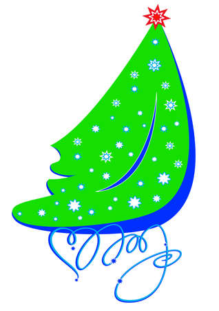 illustration of Abstract Christmas tree on white backgroundのイラスト素材