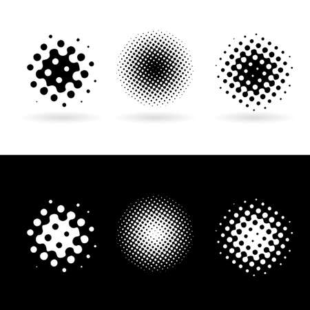 Background with black and white round spots. Illustrationのイラスト素材