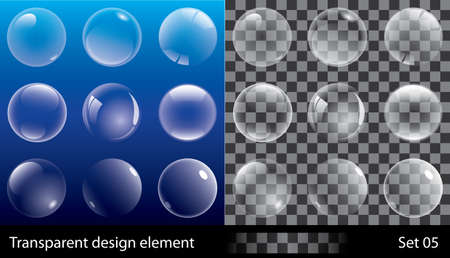 Set of transparent bubbles.  illustration for design.のイラスト素材