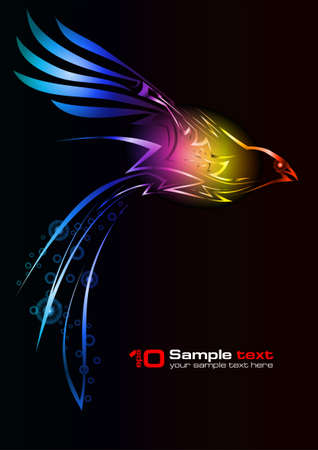 Abstract glowing background. Bird. For your design.のイラスト素材