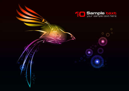 Abstract glowing background. Bird. For your design.のイラスト素材