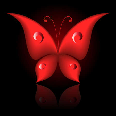  illustration of red icon simply butterfly のイラスト素材