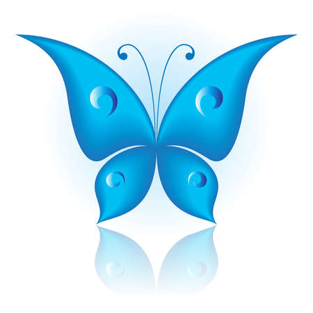   illustration of blue icon simply butterfly のイラスト素材