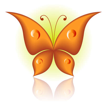  illustration of orange icon simply butterfly のイラスト素材