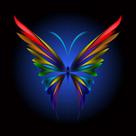  illustration of icon simply butterfly on black backgroundのイラスト素材