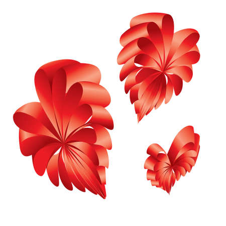 illustration of red ribbon in Heart Shapeのイラスト素材