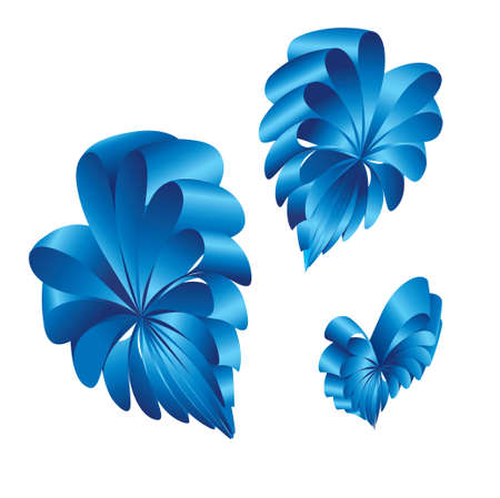 illustration of blue ribbon in Heart Shapeのイラスト素材