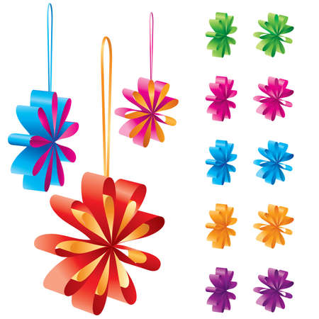 Christmas ribbon. Design Set. illustration on white backgroundのイラスト素材