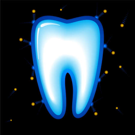 Tooth Protection. illustration on black backgroundのイラスト素材