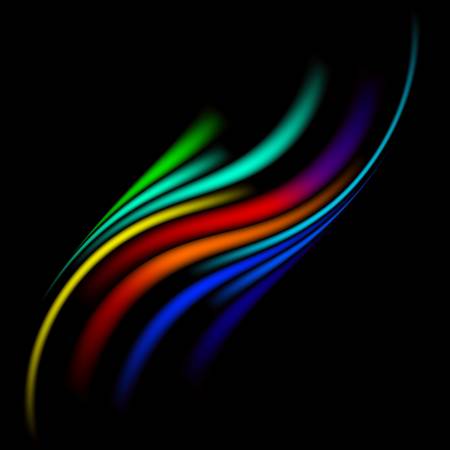 Color wavy abstract bright background for design. Black release.のイラスト素材