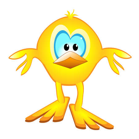 Vector illustration of isolated cartoon chicken on white backgroundのイラスト素材