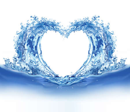 Blue water heart. Illustration on white backgroundの写真素材