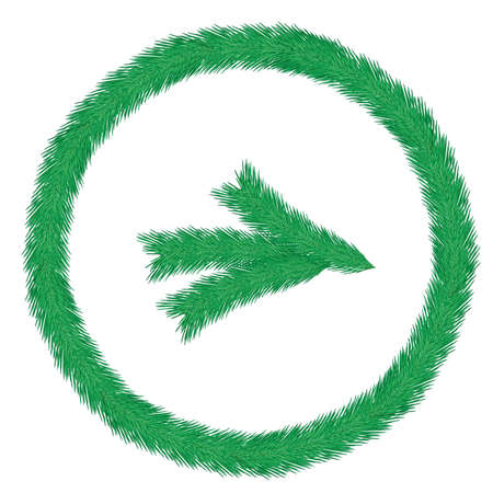 Christmas wreath of fir twigs. Illustration on white backgroundのイラスト素材