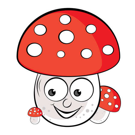 Acrylic illustration of Toadstool. Illustration on white backgroundのイラスト素材