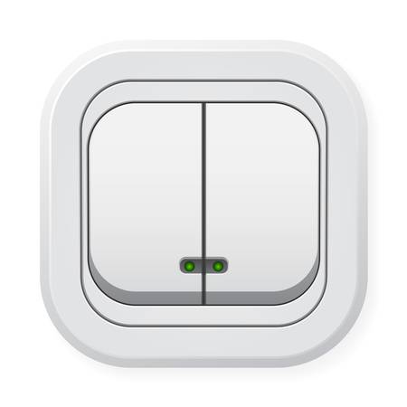 Double light switch. Illustration on white backgroundのイラスト素材