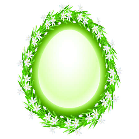 spring flower frame. Eggのイラスト素材