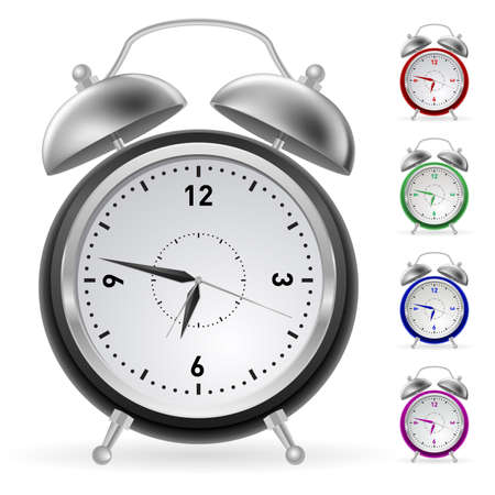 Realistic colorful clock. Illustration for design on white background のイラスト素材