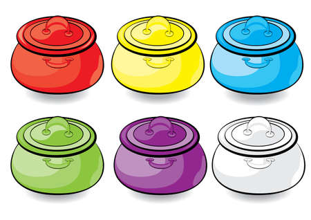Cartoon colorful casserole. Illustration for design on white background のイラスト素材